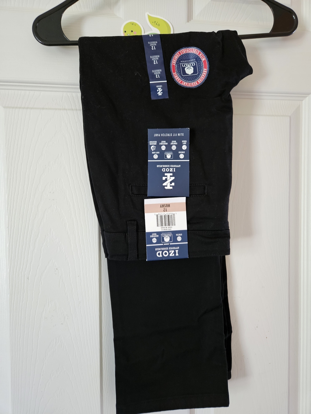 Izod Boy’s Black Slim Stretch Pants Husky 12